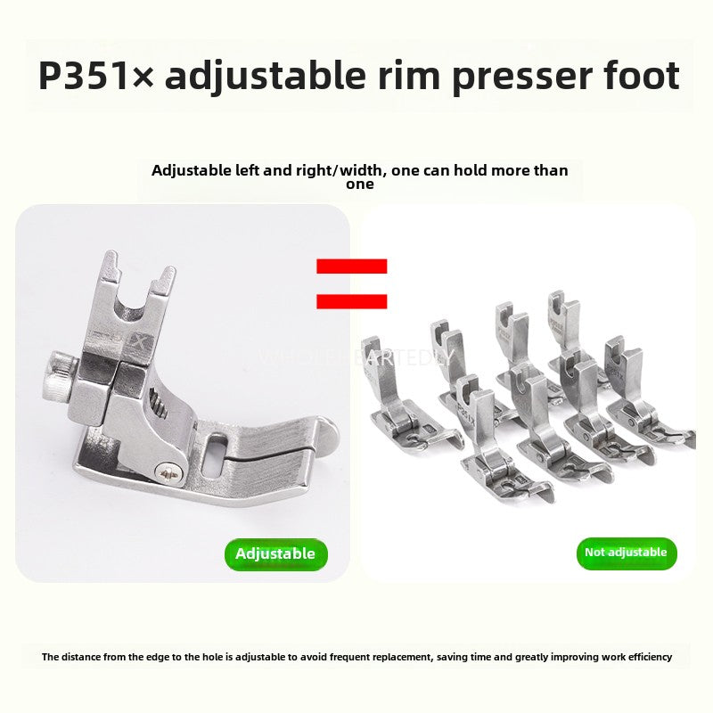 1032★ New flat car universal P351X adjustable right gear edge press foot medium and thick material special press bright and dark thread sewing machine accessories