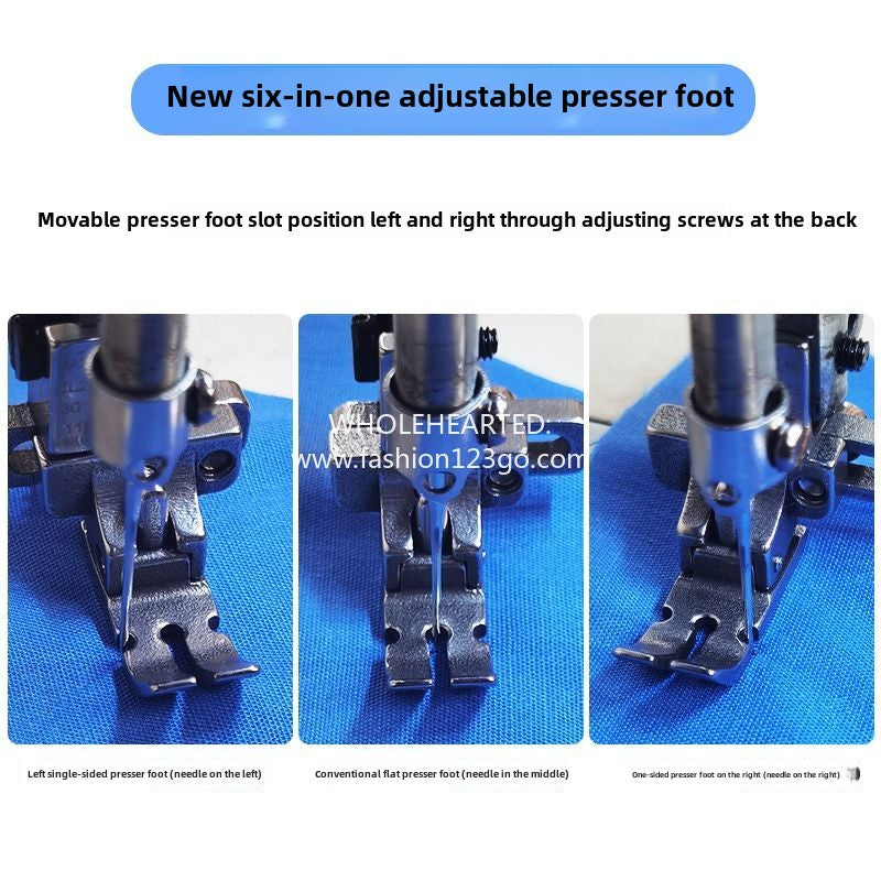 1091★ New flat car six 6-in-1 presser foot multi-function presser foot multi-adjustment left and right unilateral rib positioning wrinkle