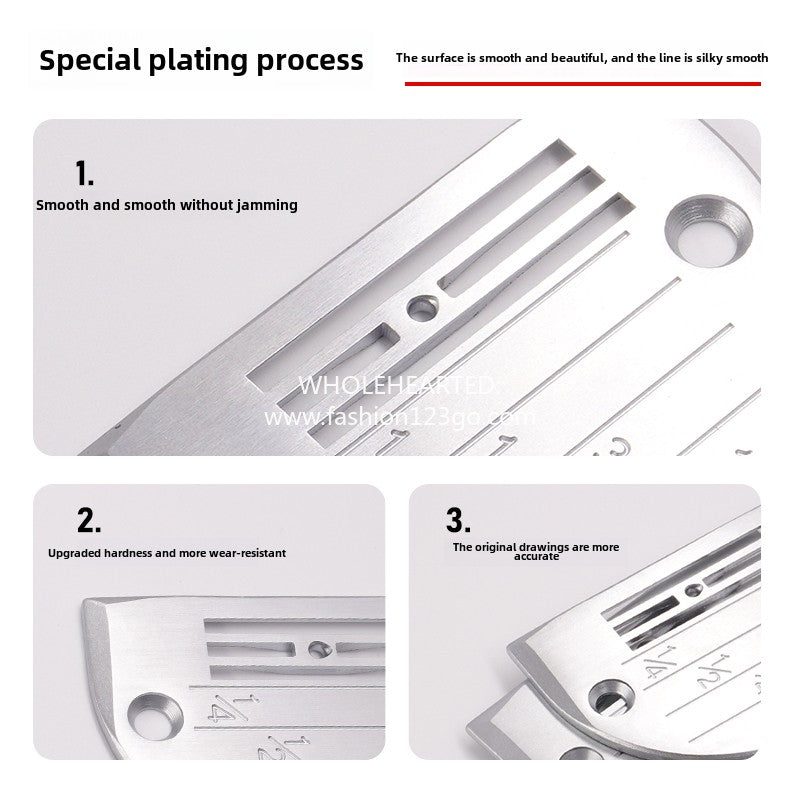 1112★ Computer flat car square German needle plate golden pigeon tooth set thin material needle plate thick material conventional tooth sewing machine accessories
