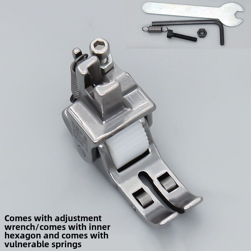1047★ PL boutique flat car three-wheel roller presser foot, multi-functional thin and thick material adjustable roller presser foot leather down curtain