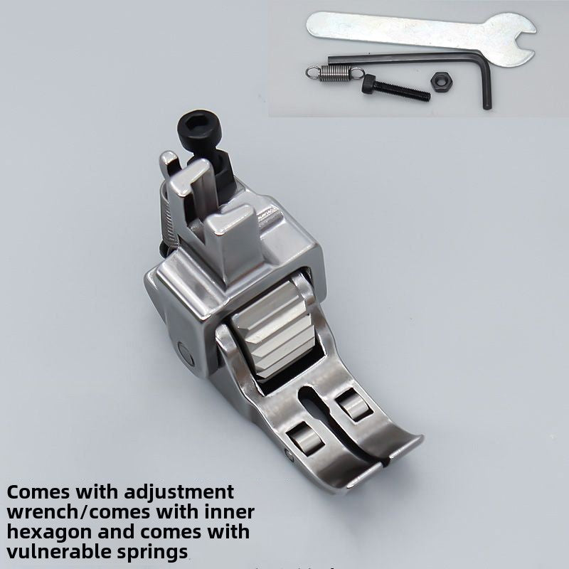 1047★ PL boutique flat car three-wheel roller presser foot, multi-functional thin and thick material adjustable roller presser foot leather down curtain