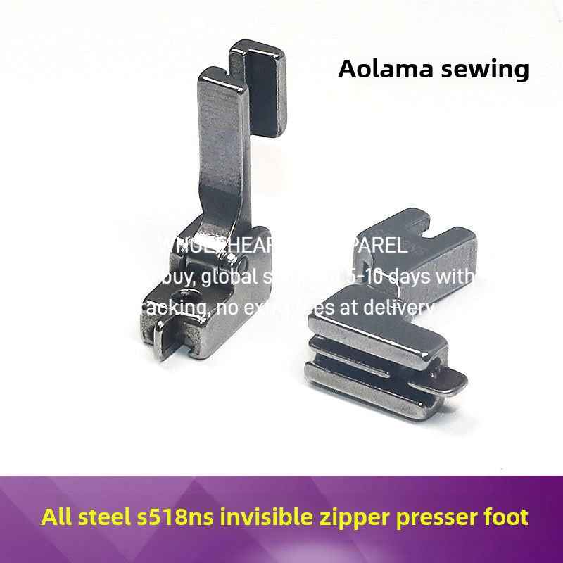 1522★  Sewing machine accessories S518NS invisible zipper presser foot industrial flat car sewing machine flat sewing machine zipper presser foot all steel