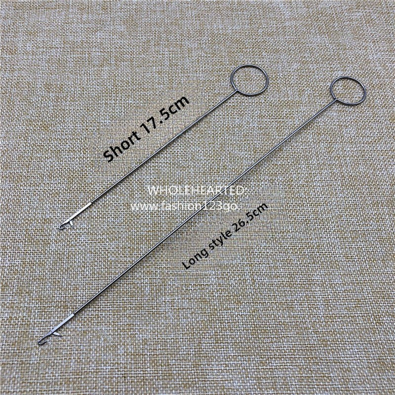 1109★ crochet stainless steel full set of super long crochet tape turner DIY rope threading tool anti-ear crochet tape threading needle