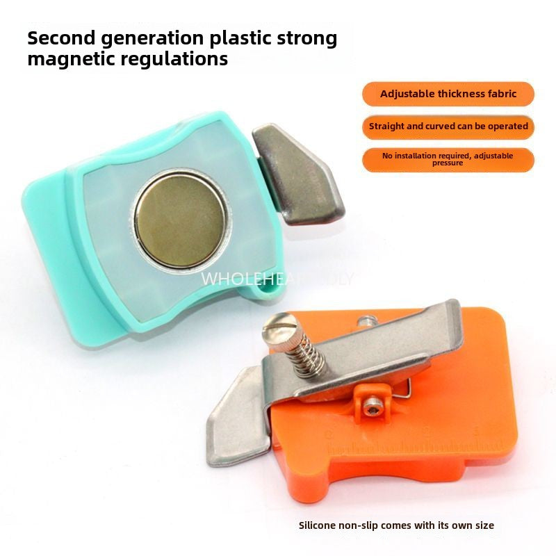 1015★ New sewing machine plastic magnet rib gauge silicone strong adsorption pressure line adjustable multi-functional small gauge