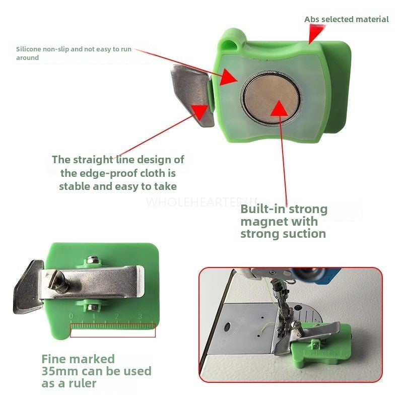 1015★ New sewing machine plastic magnet rib gauge silicone strong adsorption pressure line adjustable multi-functional small gauge