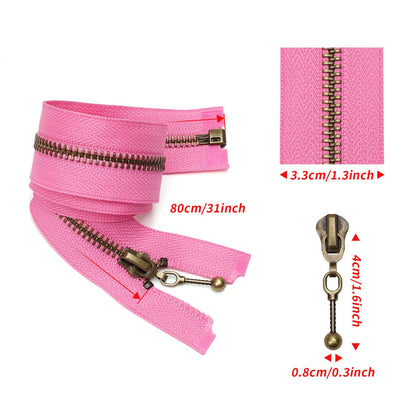 3096  Zipper No. 5 bronze open tail pendant, round ball pull tab multi-color cloth edge bronze tooth bronze tooth clothing luggage is available.