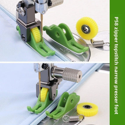 1684★  New T58N plastic roller presser foot computer flat car sewing machine zipper presser foot narrow presser foot 0.3 pressing line thickness universal