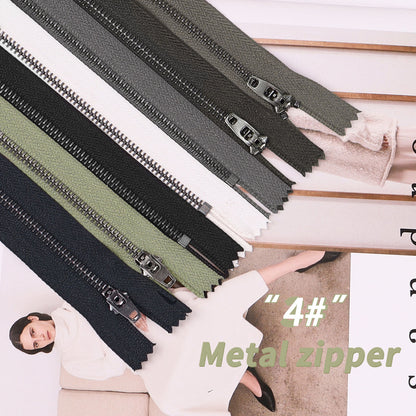 3086  Zipper No. 4 acrylic copper closed tail spring head work code U-shaped stop gun color tooth black nickel color multi-color cloth edge