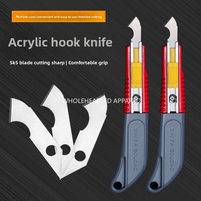 1574★  Template hook knife utility knife plate cutter heavy duty operation knife trimming knife cutting artifact hook knife sewing tool