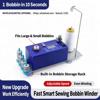1752★ Penggulung Bobbin Elektrik Cerdas Berkecepatan Tinggi dengan Dudukan yang Ditingkatkan, Kecepatan yang Dapat Disesuaikan & Rak Penyimpanan Bobbin untuk Mesin Jahit