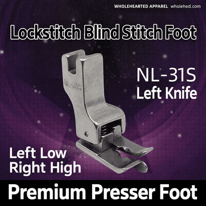 1382★ Daqian All-Steel Stitch-in-the-Ditch High-Low Presser Foot for Computerized Lockstitch Machines, Collar and Waistband Sewing.