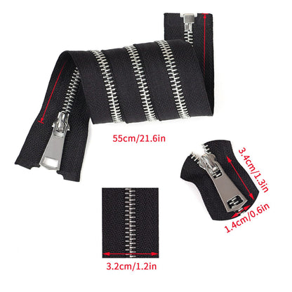 3113  Zipper No. 5 platinum open tail hanging plated No. 8 piece sealing glaze slider silver tooth multi-color cloth edge clothing bags are available.