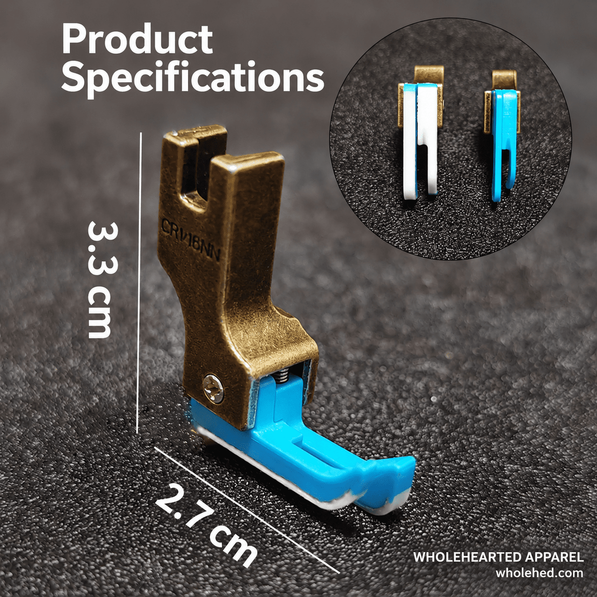 1687★ 0.2/0.3 Narrow Plastic High-Low Presser Foot for Lockstitch Machines Zipper Sewing Topstitching and Edge Guiding for PTFE and Oxford Fabric.