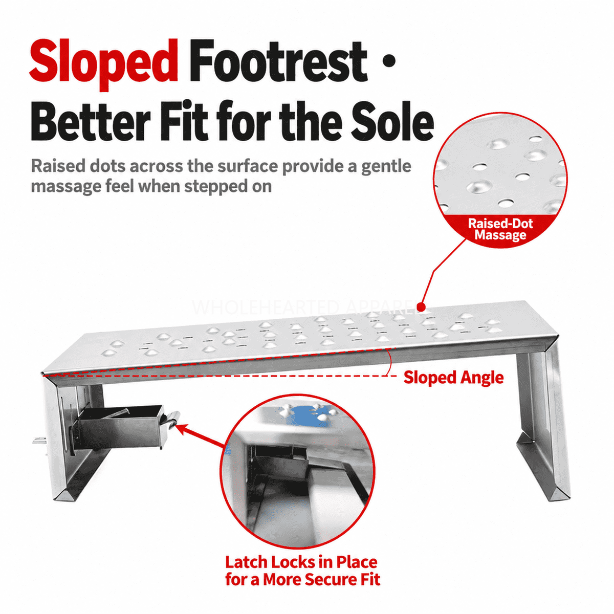 1923★ Second-Generation Stainless Steel Sewing Machine Foot Pedal Pad with Raised Anti-Slip Texture and Secure Clip Fixing.