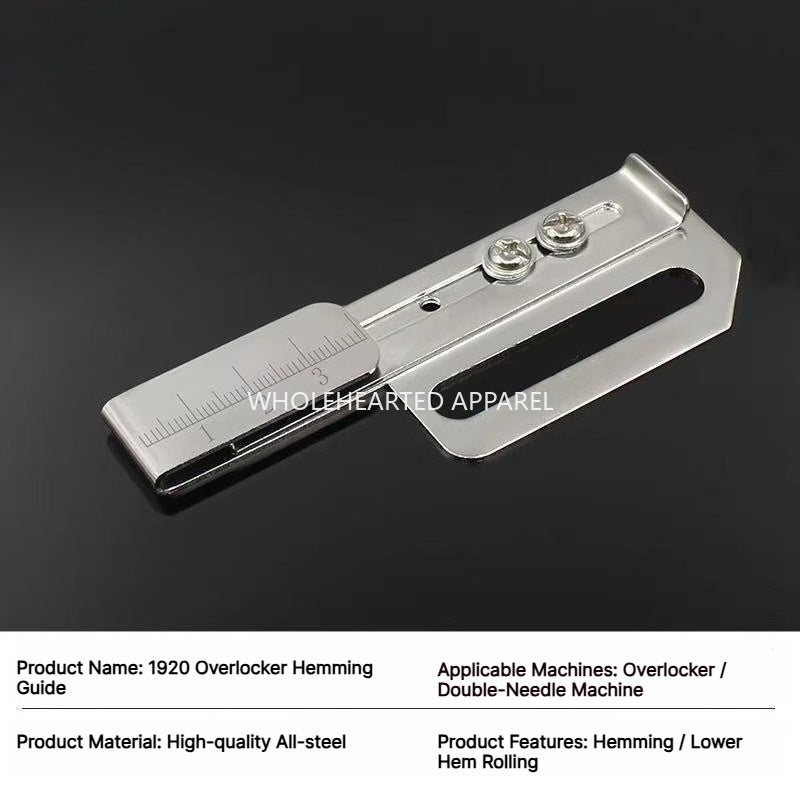 1920★ Adjustable Hemming Folder for 3-Needle 5-Thread Coverstitch Machine, Sewing Attachment.