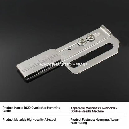1920★ Adjustable Hemming Folder for 3-Needle 5-Thread Coverstitch Machine, Sewing Attachment.
