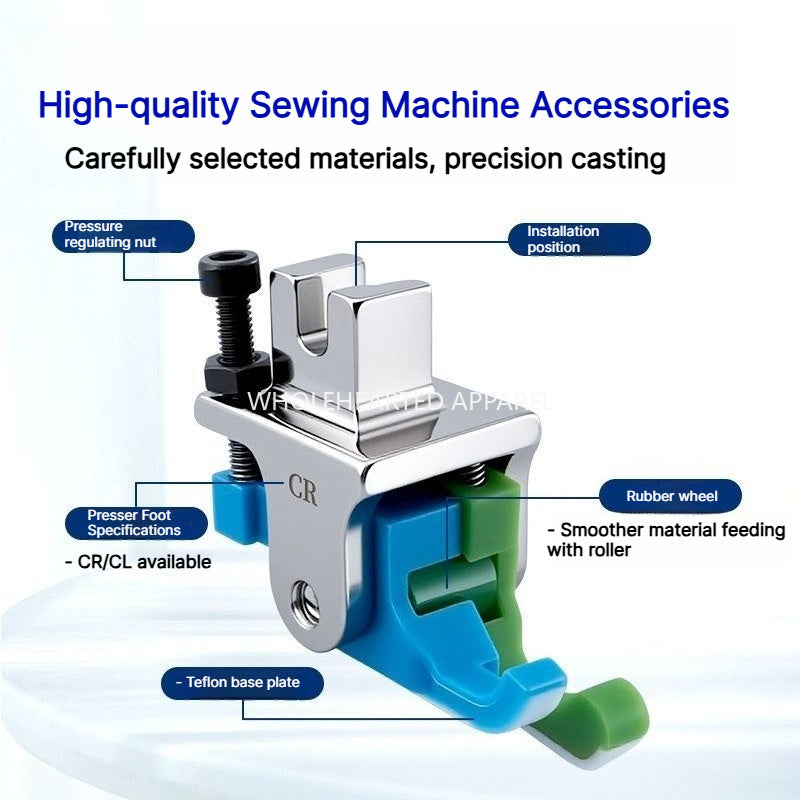 1921★ Teflon High-Low Roller Presser Foot for Computerized Lockstitch Sewing Machines, Wear-Resistant for Thick and Thin Fabrics.