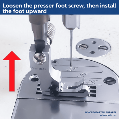 1137★ Prensatelas de acero galvanizado de altura regulable para costura de cuellos y bordes de 0,1/0,2 cm para máquina de coser.