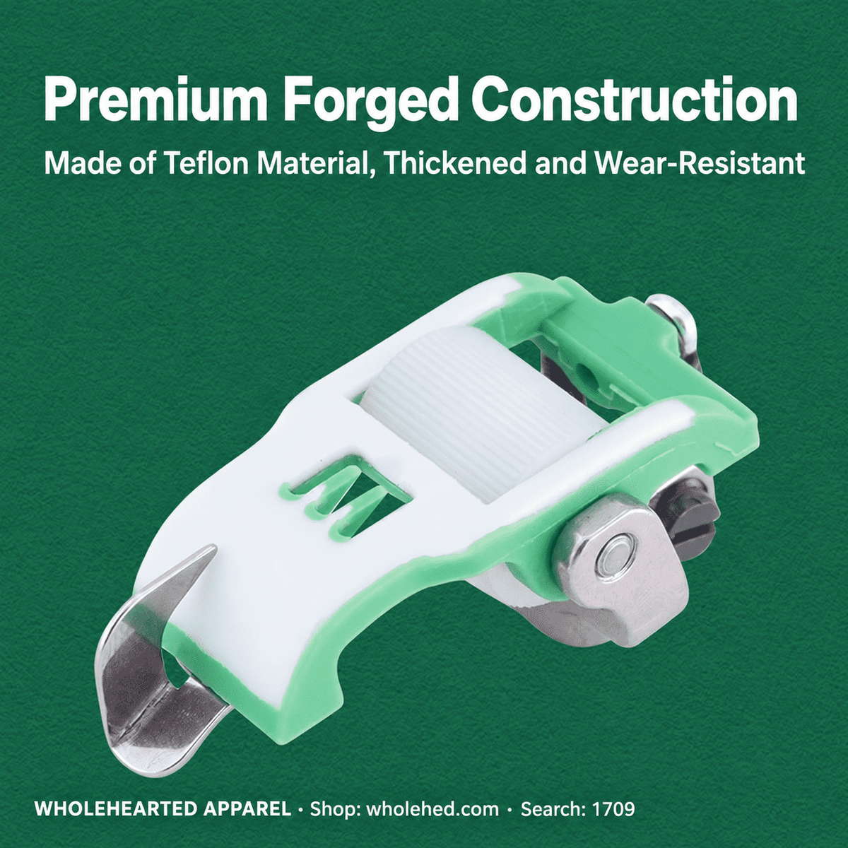 1709★ Teflon Roller Presser Foot with Fabric Trimmer for Three-Needle Five-Thread Coverstitch Sewing Machines.