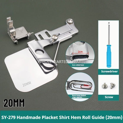 1757★ Handmade – Premium 279 shirt placket hemming folder, widened hemming attachment for curtain hems.★