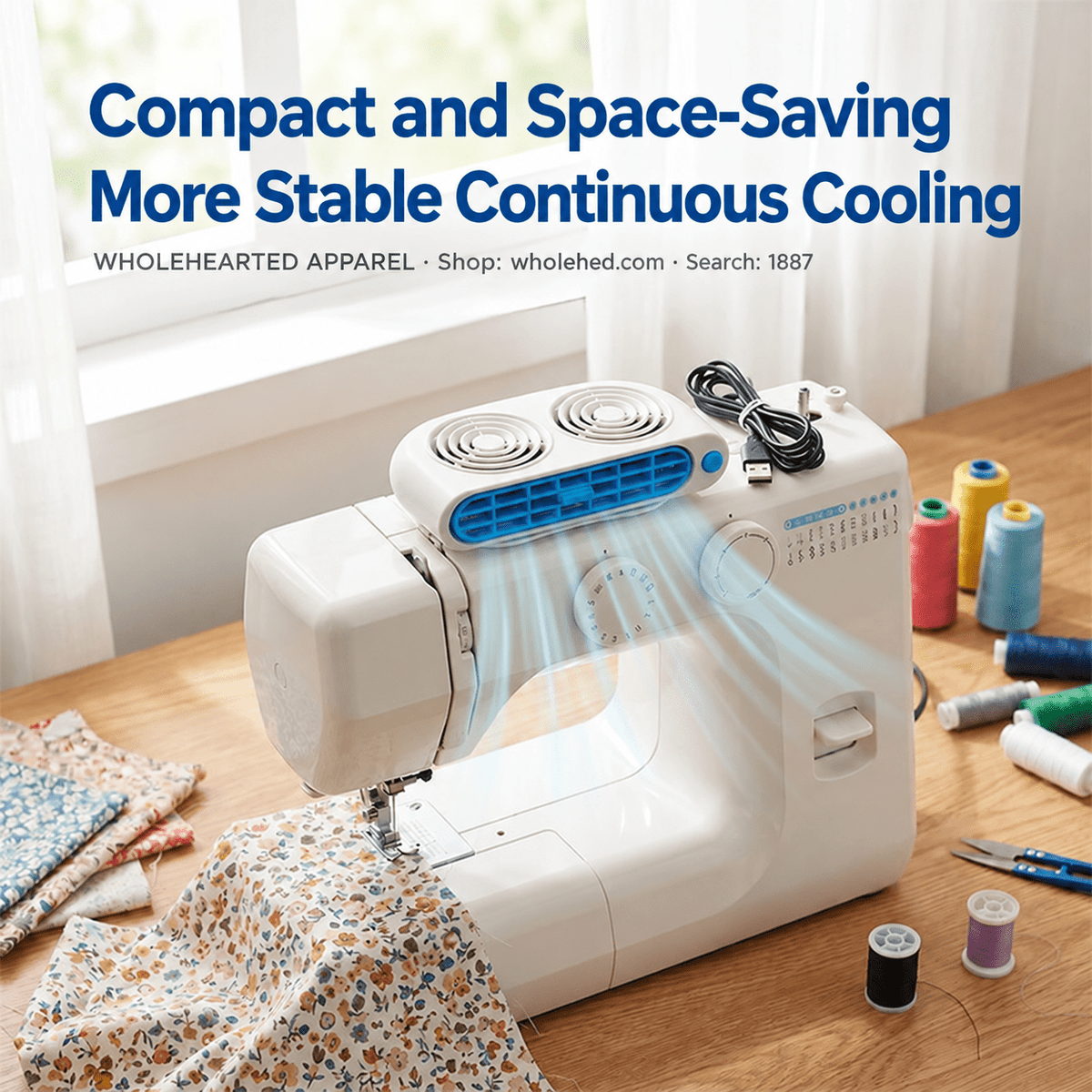 1887★ Magnetic Sewing Machine Cooling Fan with Strong Airflow for the Work Area