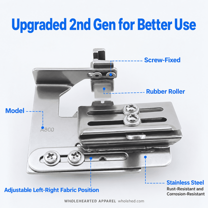 1750★ Adjustable Gathering Presser Foot for Lockstitch Machines, Suitable for Skirts, Lace, Ribbons, and Various Fabric Thicknesses.