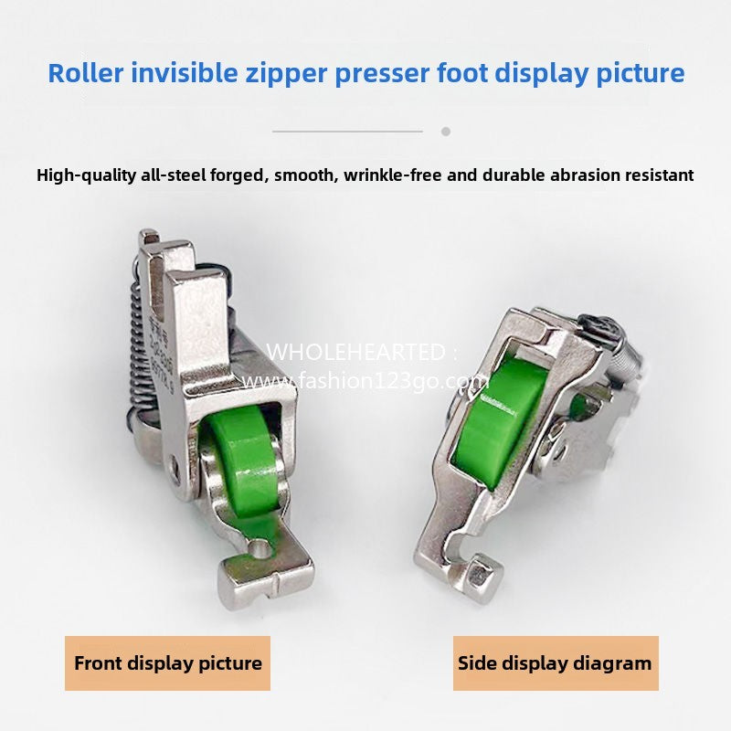 1148★  Newly upgraded roller invisible zipper presser foot invisible zipper presser foot seam smooth anti-wrinkle and anti-rush cloth