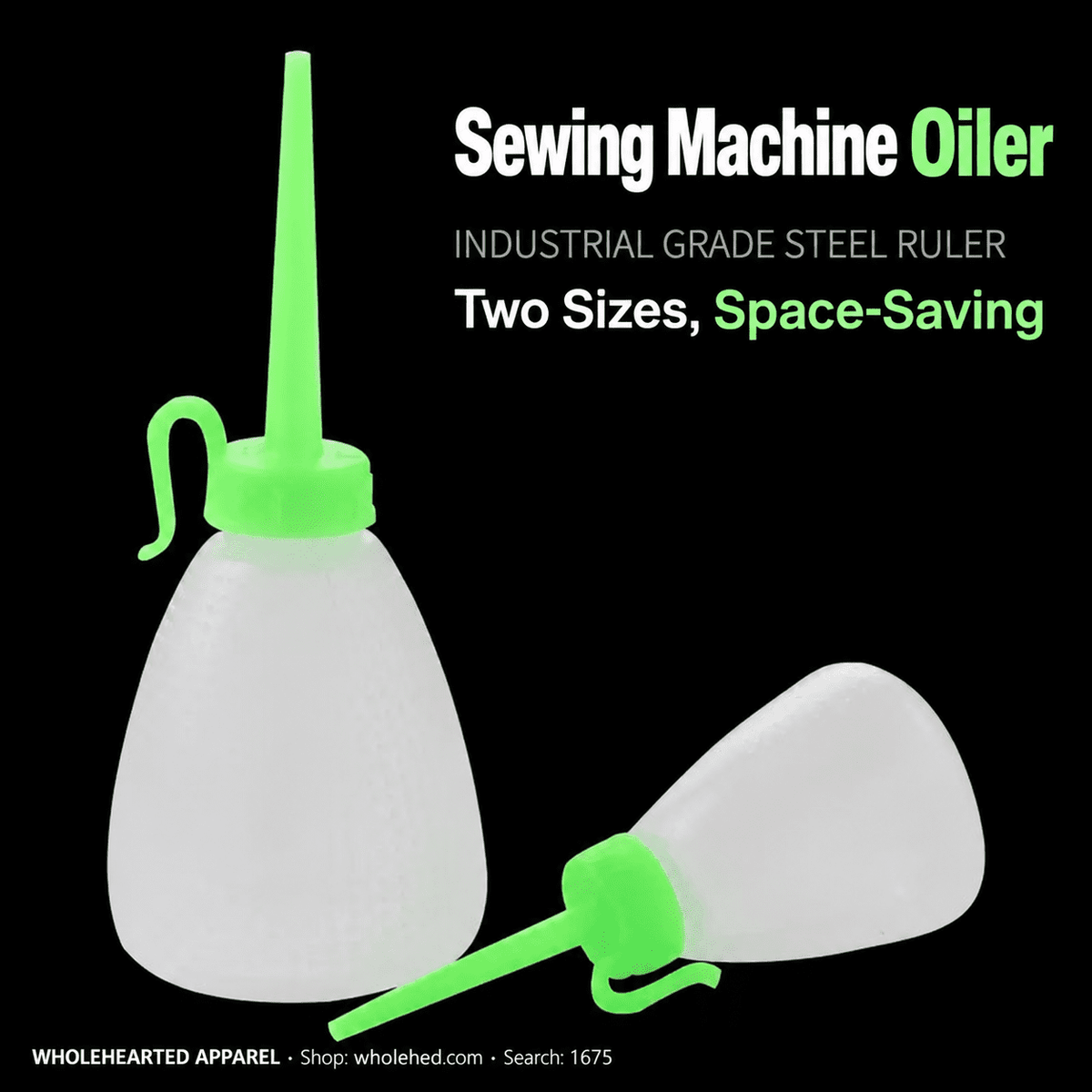 1675★ Plastic Sewing Machine Oil Bottle (Empty, Small or Large, Drop-Resistant and Squeezable)