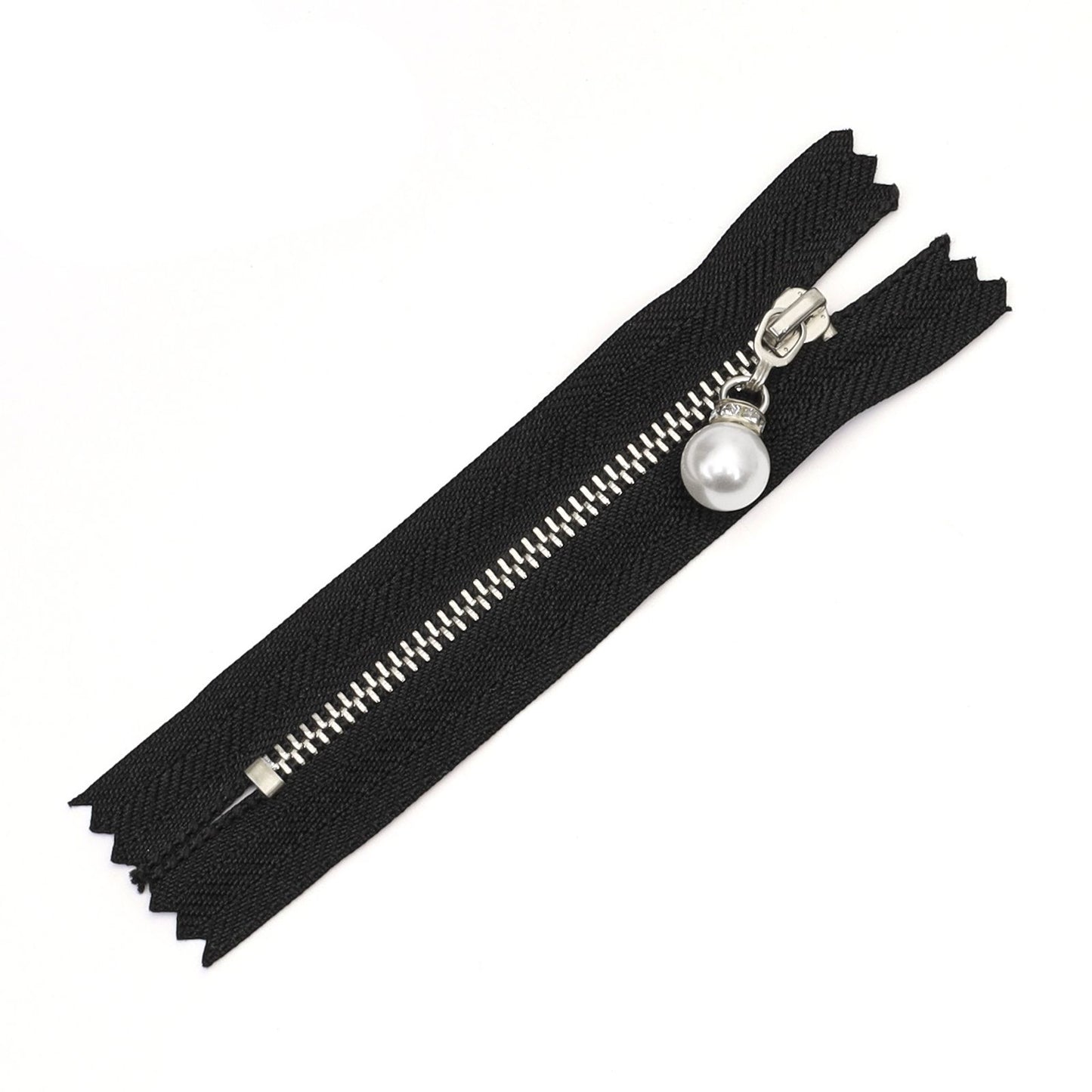 3111  Zipper No. 3 Metal Light Gold White Gold Closed End Work Code Hook Head Diamond Pendant Pearl Pull Pocket Clothing Luggage Zipper