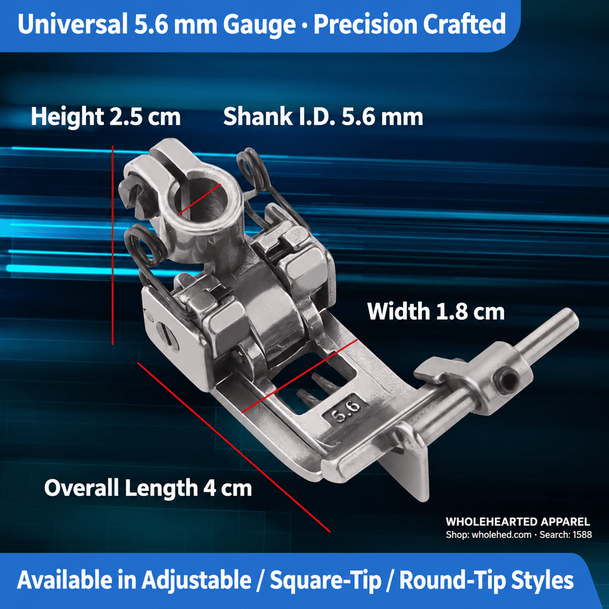 1588★ Piedino premistoffa con apertura centrale da 5.6 mm per macchine industriali punto copertura a 3 aghi e 5 fili, compatibile con Pegasus Silver Arrow e Jack