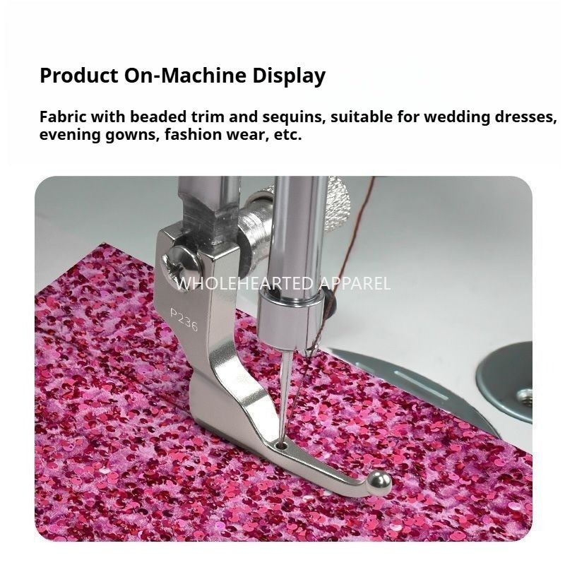 1805★ Prensatelas especial para coser telas de vestidos de novia y de noche con lentejuelas y abalorios★