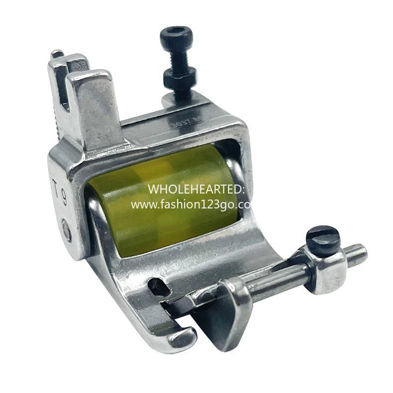 1095★  New T9 hemming roller presser foot width adjustable upper trousers collar shirt flat car does not twist wheel presser foot