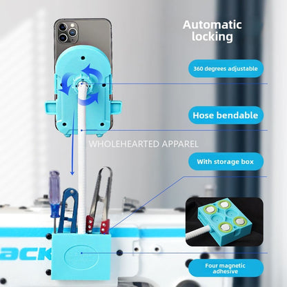 1437★  [New] Shockproof sewing machine Universal mobile phone holder Flat car Magnet fixing clip Edge locking machine Ham car rotation