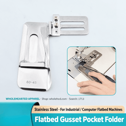 1713★ Attachment Folder Kantong Gusset untuk Mesin Jahit Flatbed Industri dan Terkomputerisasi
