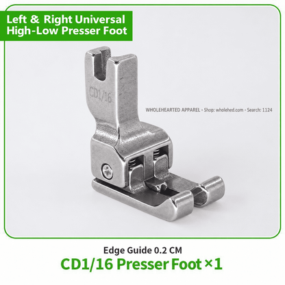 1124★ CD1/32 Pied-de-biche compensateur gauche et droit pour machines à coudre industrielles et informatisées