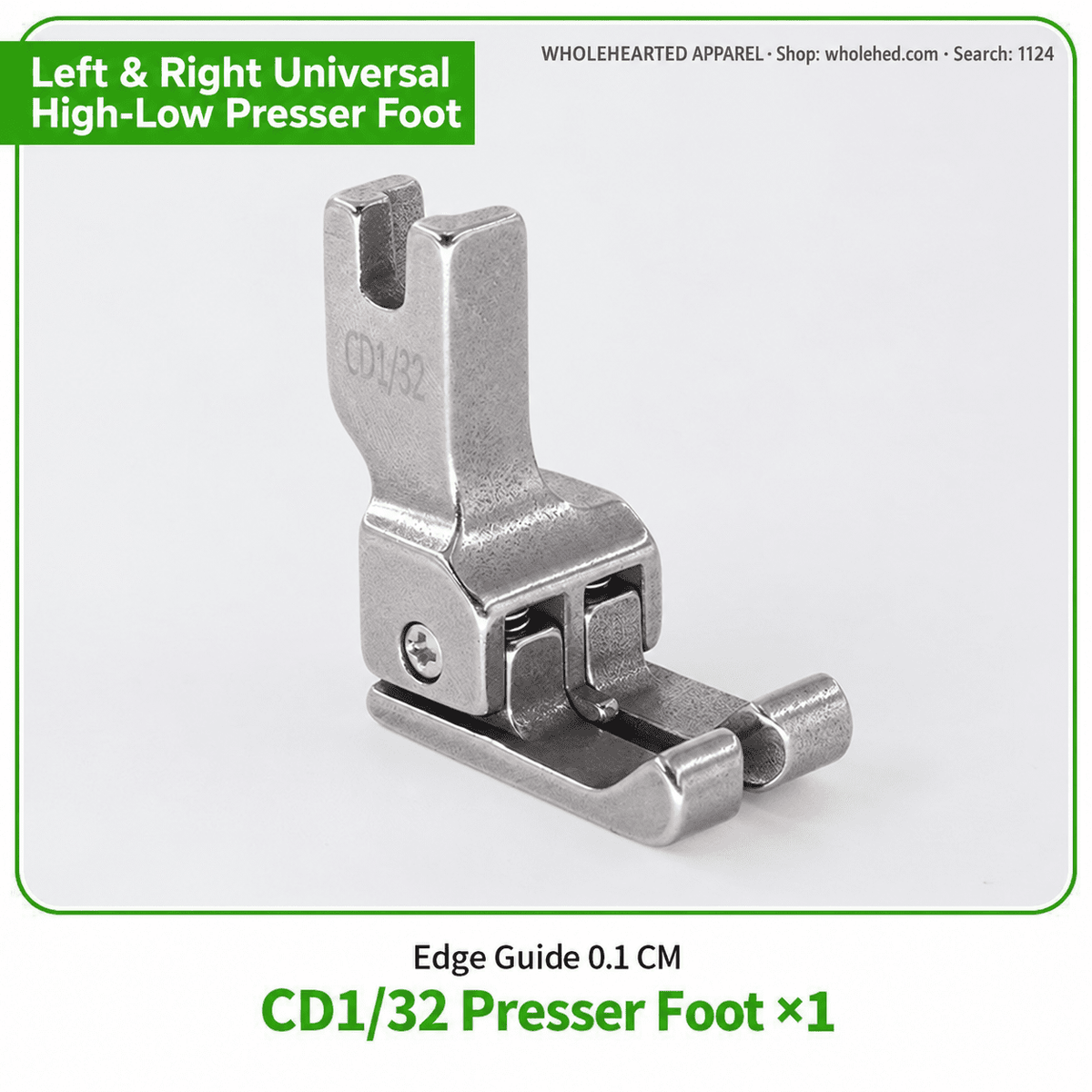 1124★ CD1/32 Pied-de-biche compensateur gauche et droit pour machines à coudre industrielles et informatisées