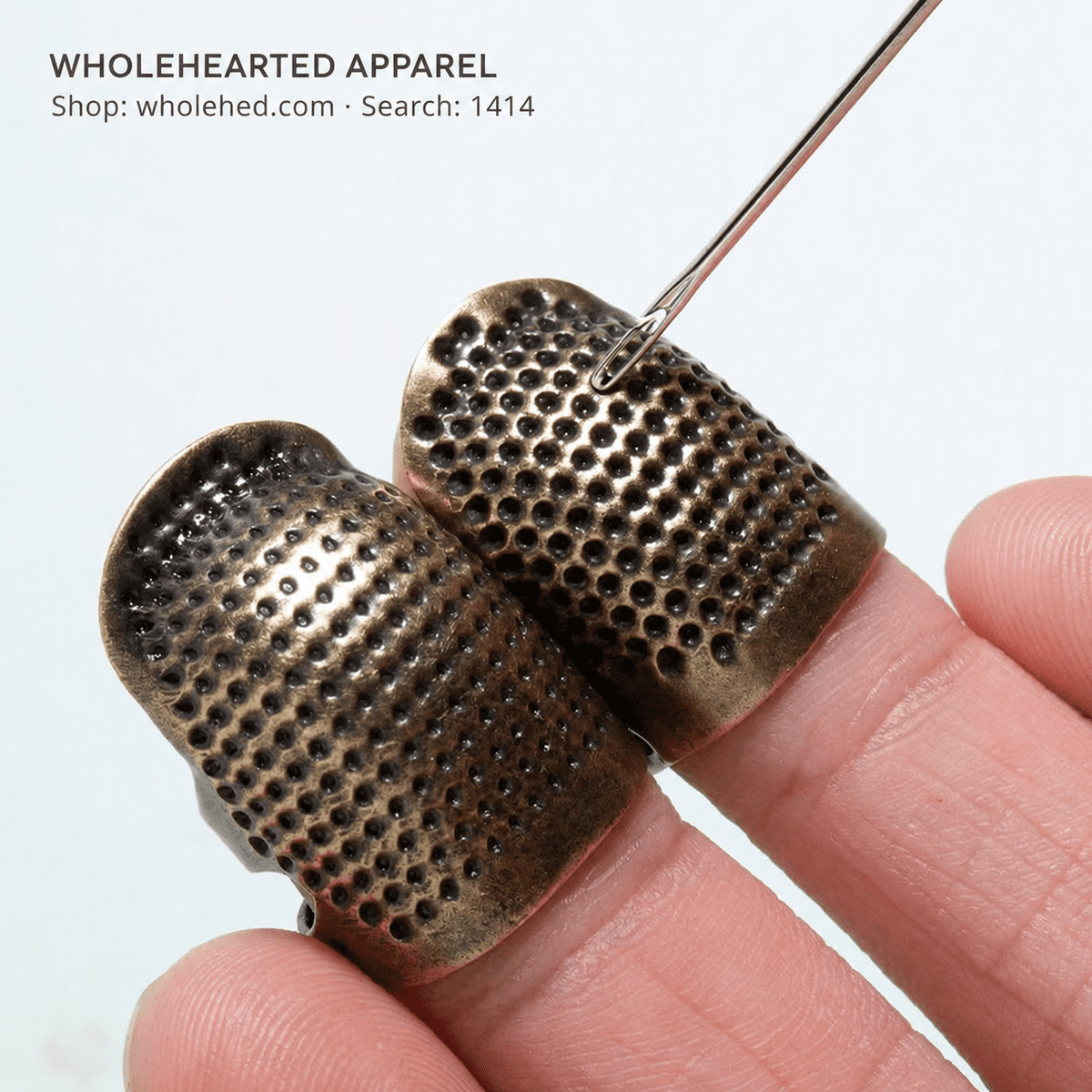 1414★ Adjustable Thick Copper Thimble Finger Guard for Hand Sewing and Cross-Stitch.