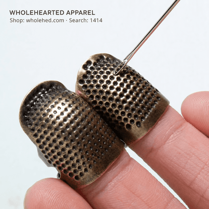 1414★ Adjustable Thick Copper Thimble Finger Guard for Hand Sewing and Cross-Stitch.