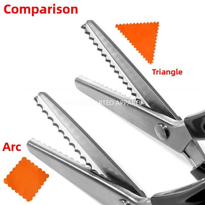 1682★  Cut triangular serrated half arc tailor cut pattern cut wave cut lace paper cut sewing scissors tooth cloth cut cloth