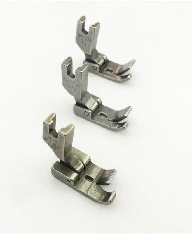 1317★ Prensatelas para máquina de coser de acero SP-733, prensatelas con dobladillo enrollado para camisas, prensatelas con borde doblado y engarzado especial★