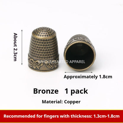 1668★ Dé à coudre antique en bronze fait main, protège-doigts anti-perforation pour la maison, outil de couture à la main★