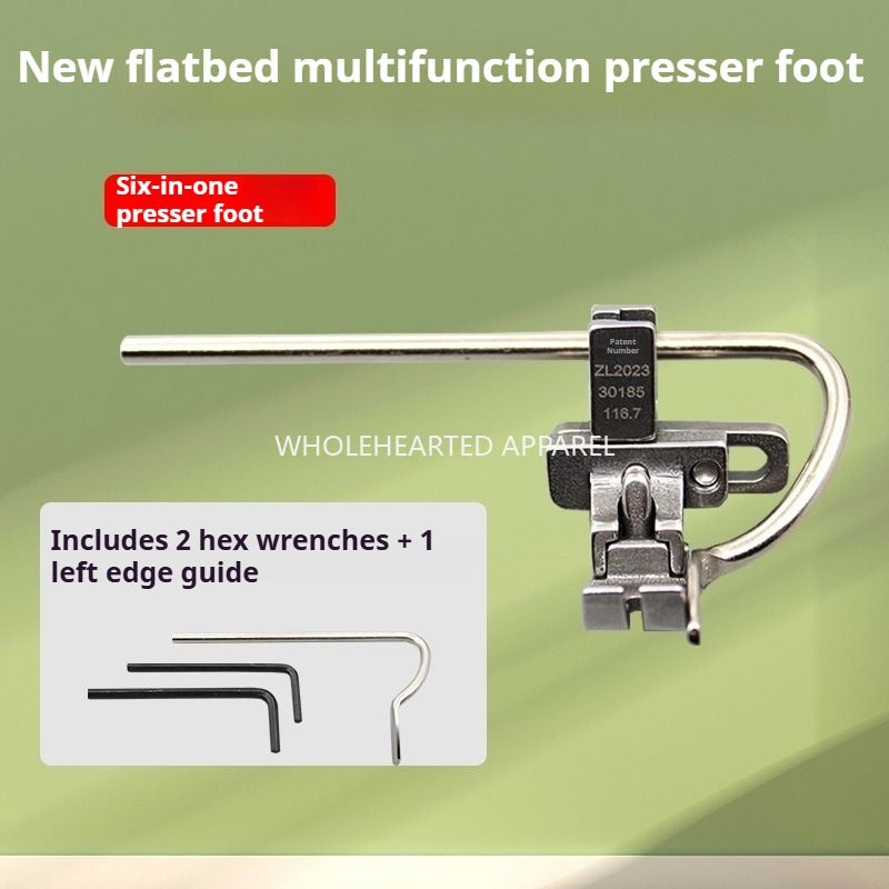 1091★  New flat car six 6-in-1 presser foot multi-function presser foot multi-adjustment left and right unilateral rib positioning wrinkle★