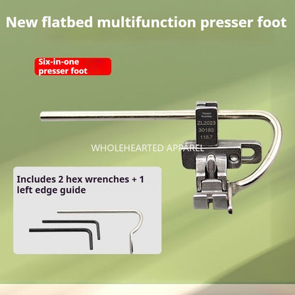 1091★  New flat car six 6-in-1 presser foot multi-function presser foot multi-adjustment left and right unilateral rib positioning wrinkle★