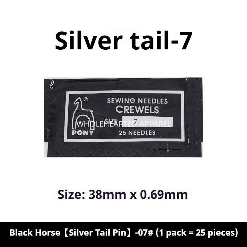 1514★ Aiguilles à broder indiennes authentiques PONY, marque cheval, marque cerf, queue dorée, 25 pièces/sachet★