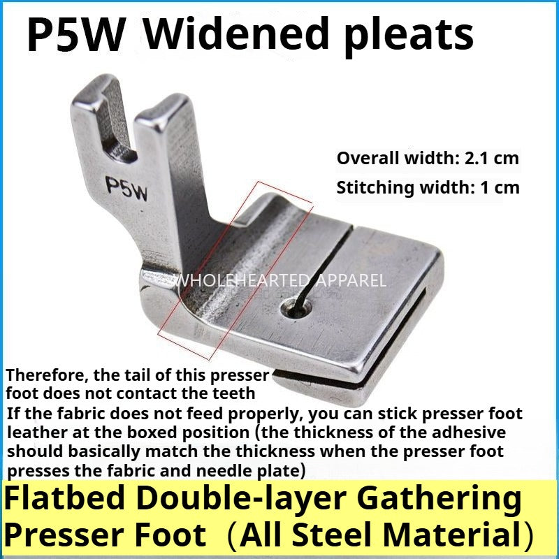 1125★  Sewing machine shrink and fold patchwork presser foot computer flat car wrinkle pumping wrinkle pleated P5W two-layer seam upper flat and lower wrinkle★