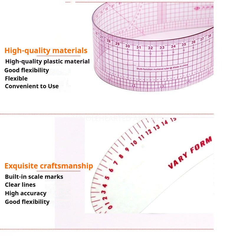 1290★  New 12-260 large curved ruler, plate ruler, clothing cutting tool, arc ruler, large knife ruler★