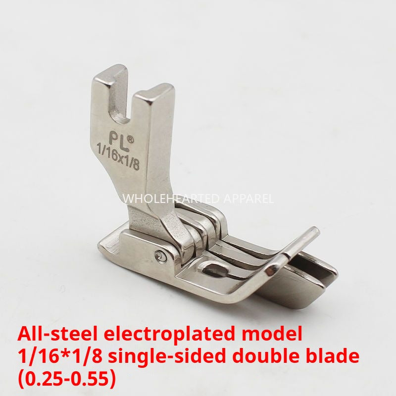 1211★ Prensatelas de doble cuchilla SP-18 totalmente de acero, prensatelas tangencial para bolsas de jeans, prensatelas de línea abierta de 0,1/0, prensatelas de doble tope para automóvil plano★