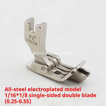 1211★ Prensatelas de doble cuchilla SP-18 totalmente de acero, prensatelas tangencial para bolsas de jeans, prensatelas de línea abierta de 0,1/0, prensatelas de doble tope para automóvil plano★