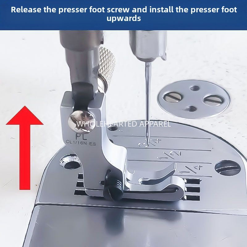 1517★  Boutique flat car re-neck presser foot Electroplating re-neck spring high and low presser foot shirt press collar