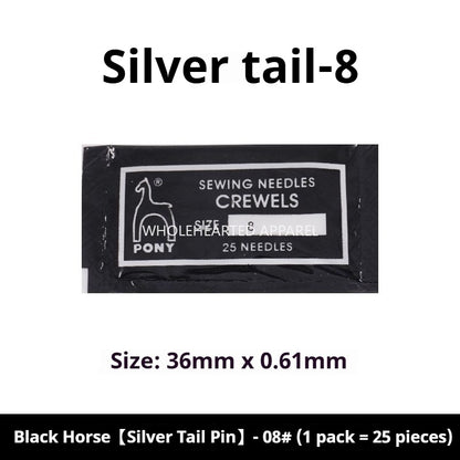 1514★ Aiguilles à broder indiennes authentiques PONY, marque cheval, marque cerf, queue dorée, 25 pièces/sachet★